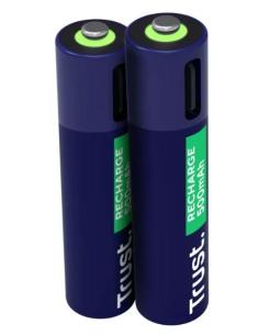PILA RECARGABLE TRUST USB-C TIPO AAA 500MAH PACK 2