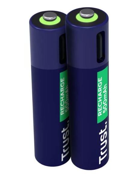 PILA RECARGABLE TRUST USB-C TIPO AAA 500MAH PACK 2