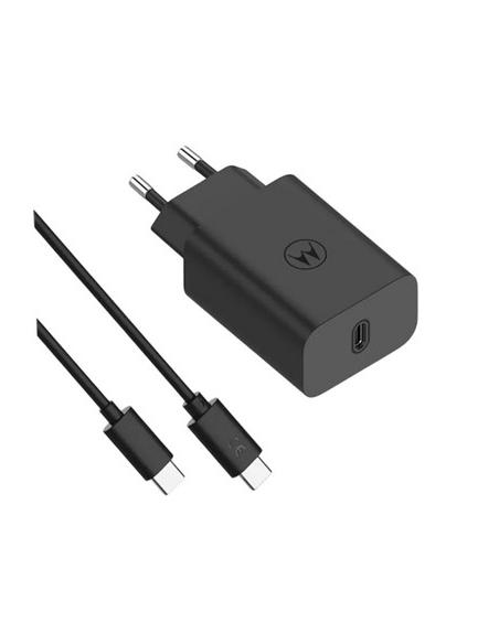 CARGADOR USB-C MOTOROLA 30W BLACK + CABLE USB-C USB-C