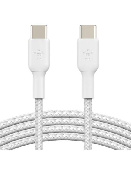 CABLE BELKIN USB-C MACHO / USB-C MACHO TRENZADO 1M WHITE