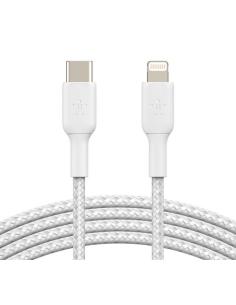 CABLE BELKIN USB-C MACHO / LIGHTNING MACHO TRENZADO 1M WHITE