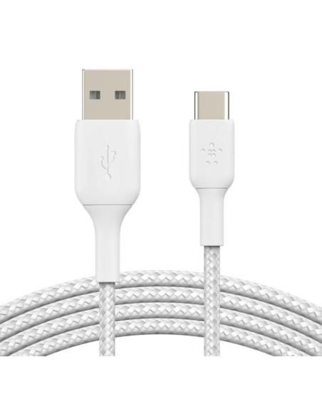 CABLE BELKIN USB MACHO / USB-C MACHO TRENZADO 2M WHITE