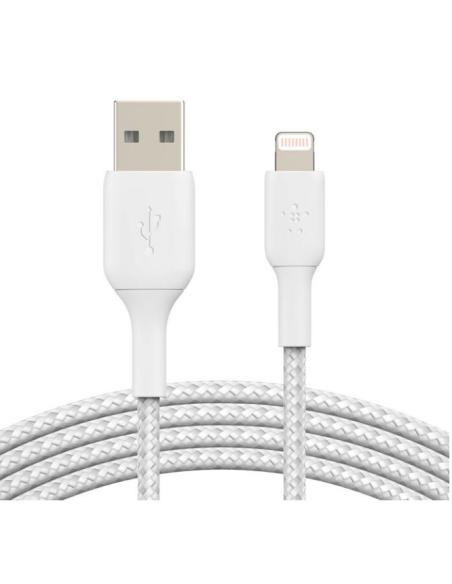 CABLE BELKIN USB MACHO / LIGHTNING MACHO TRENZADO 1M WHITE