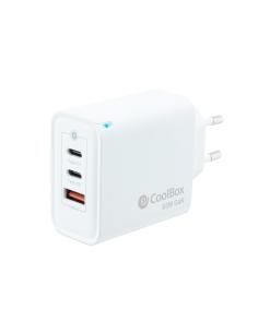 CARGADOR USB-C COOLBOX 65W GAN 1XUSB 2XUSB-C WHITE