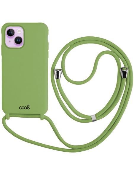 FUNDA MOVIL BACK COVER COOL SILICONA PISTACHIO GREEN + CORDON PISTACHIO GREEN IPHONE 14