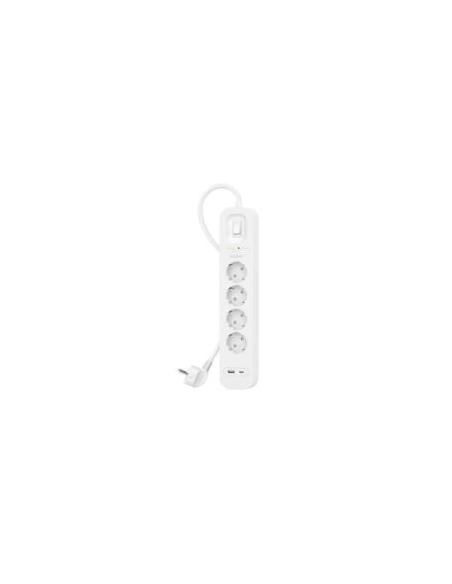 REGLETA PROTECTORA BELKIN 4 TOMAS + USB + USB-C WHITE 2M INTERRUPTOR