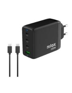 CARGADOR USB 3XUSB-C NILOX 100W GAN BLACK + CABLE USB-C...