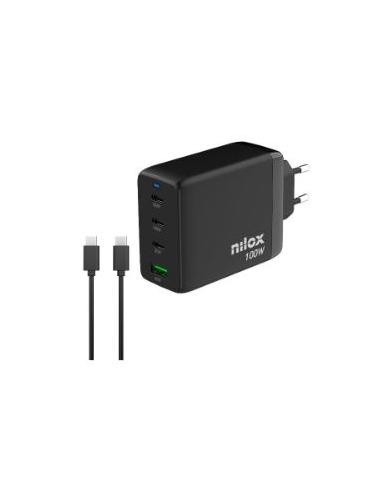 CARGADOR USB 3XUSB-C NILOX 100W GAN BLACK +...