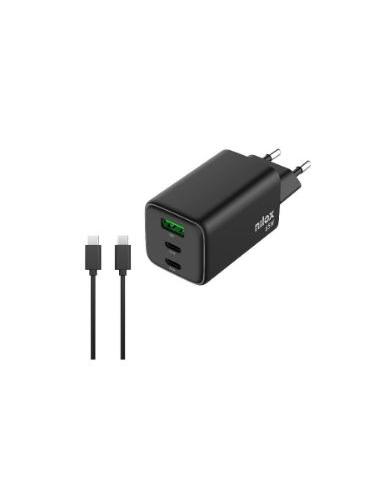 CARGADOR USB 2XUSB-C NILOX 65W GAN BLACK +...