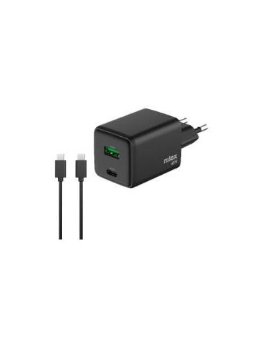 CARGADOR USB USB-C NILOX 45W GAN BLACK + CABLE...