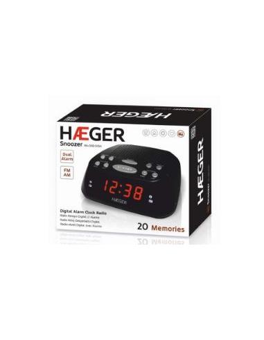 RELOJ DESPERTADOR HAEGER RA-06B RADIO BLACK
