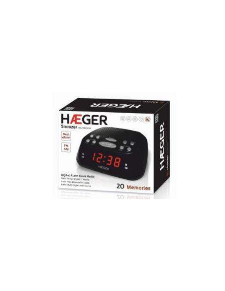 RELOJ DESPERTADOR HAEGER RA-06B RADIO BLACK