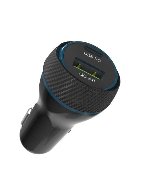 CARGADOR USB ADAM OMNIA C1+ 45W USB 18W + USB-C 27W BLACK PARA COCHE