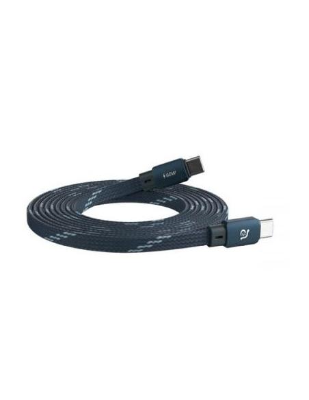 CABLE ADAM USB-C MACHO / USB-C MACHO 60W MAGNETIC FLAT BLUE 2M