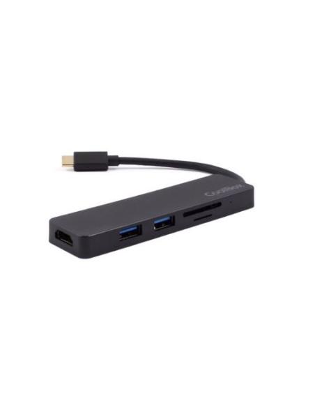 PUERTO REPLICADOR USB-C COOLBOX HDMI + 2XUSB 3.0 + SD + MICRO SD BLACK