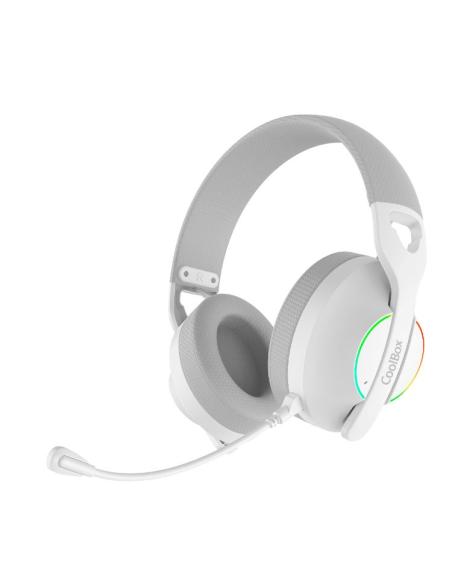 AURICULAR + MIC COOLBOX GAMING WB01 WIRELESS RGB WHITE