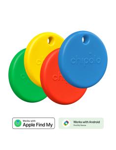 CHIPOLO POP TAG PACK 4U RED/BLUE/YELLOW/GREEN FIND MY...
