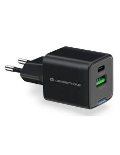CARGADOR USB CONCEPTRONIC ALTHEA 20W GAN USB + USB-C BLACK