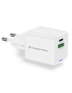 CARGADOR USB CONCEPTRONIC ALTHEA 20W GAN USB + USB-C WHITE