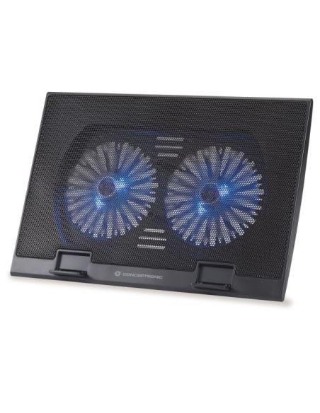 BASE REFRIGERADORA CONCEPTRONIC 17 2 VENTILADORES BLACK