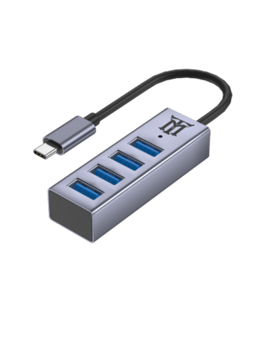 HUB MAILLON USB-C 4 PUERTOS 3.2 ALUMINIO SILVER