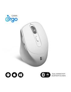 MOUSE SUBBLIM WIRELESS OPTICAL DUAL CURVE ERGO WHITE 2