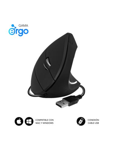 MOUSE SUBBLIM VERTICAL GLIDE ERGO BLACK USB