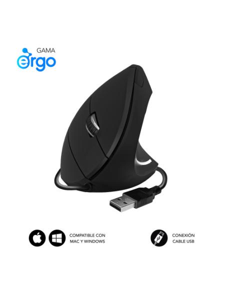 MOUSE SUBBLIM VERTICAL GLIDE ERGO BLACK USB