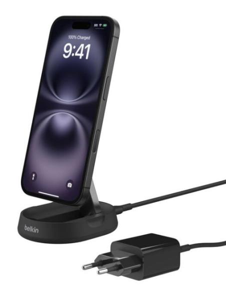 BASE DE CARGA BELKIN BOOST CHARGE PRO QI2 CONVERTIBLE 15W BLACK + ADAPTADOR USB-C 20W