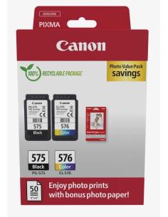 CARTUCHO CANON PG-575 / CL-576 MULTIPACK + PAPEL 50H...