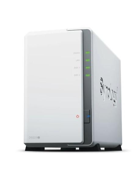 CABINA ALMACENAMIENTO SYNOLOGY DS223J 2 BAHIAS SATA RAID GLAN WHITE