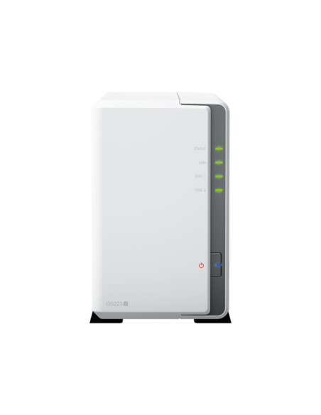 CABINA ALMACENAMIENTO SYNOLOGY DS223J 2 BAHIAS SATA RAID GLAN WHITE