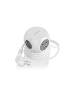 REGLETA AISENS 3 TOMAS + 2 USB-C + 2USB WHITE 1.4M...