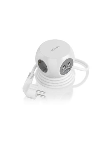 REGLETA AISENS 3 TOMAS + 2 USB-C + 2USB WHITE...