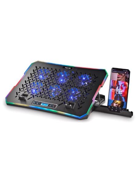 BASE REFRIGERADORA NGS HERO STAND 6 VENTILADORES HASTA 15.6 RGB BLACK