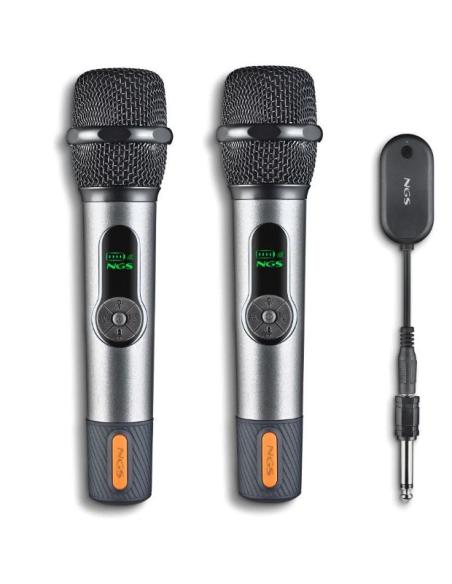 MICROFONO MANO NGS SINGER STAR WIRELESS 2PACK + RECEPTOR BLACK / GREY
