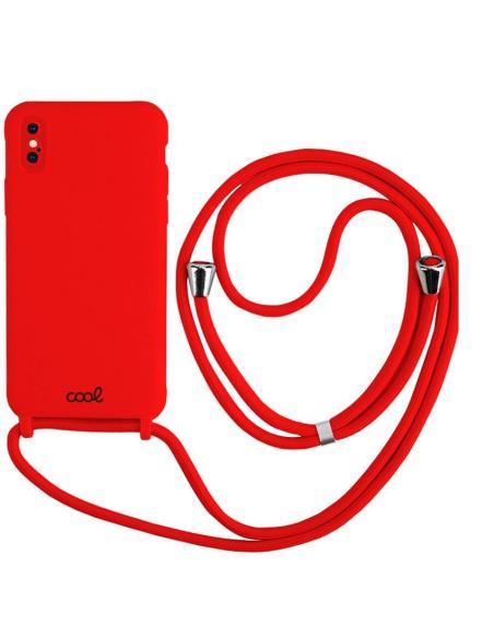FUNDA MOVIL BACK COVER COOL SILICONA RED + CORDON RED IPHONE XS MAX