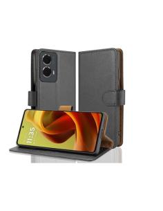 FUNDA MOVIL HT FLIP CASE LEATHER BLACK MOTOROLA G85