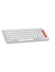 TECLADO LOGITECH WIRELESS POP ICON KEYS WHITE/ORANGE