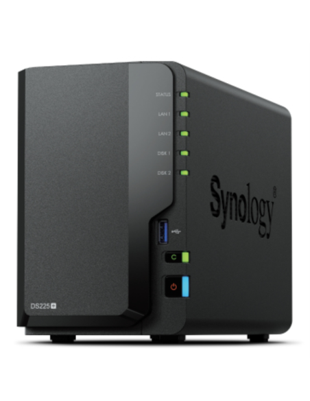 CABINA ALMACENAMIENTO SYNOLOGY DS225+ 2 BAHIAS SATA RAID GLAN BLACK