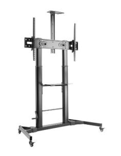 SOPORTE MONITOR SUELO MOVIL AISENS 60-100 RUEDAS BLACK