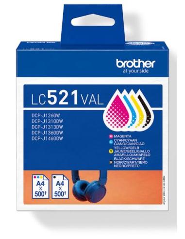 CARTUCHO BROTHER LC521 MULTIPACK J1360DW...