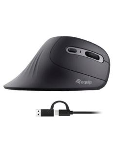 MOUSE EQUIP VERTICAL ERGO USB / USB-C 1200DPI BLACK