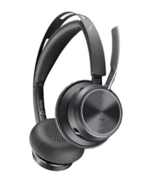 AURICULAR + MIC POLY VOYAGER FOCUS 2 ANC WIRELESS BLACK USB / USB-C + BASE DE CARGA