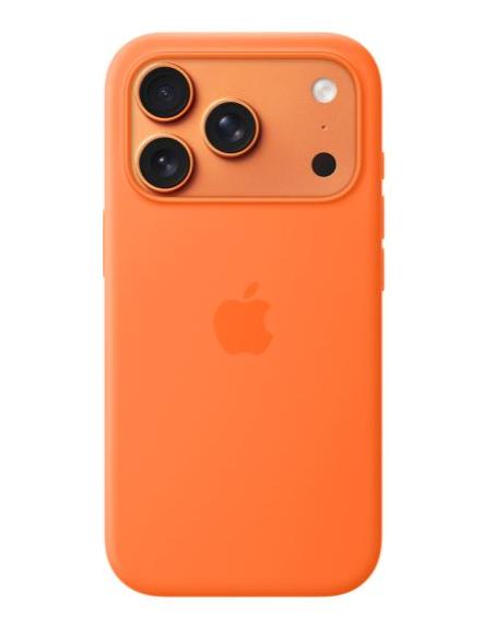 FUNDA IPHONE 17 PRO APPLE SILICONA MAGSAFE ORANGE