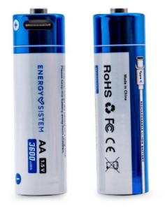 PILA RECARGABLE ENERGY CHARGE PRO C USB-C TIPO AA 2400MAH...