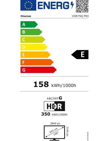 TELEVISION HISENSE 100 QLED 100E7NQ PRO 4K UHD...